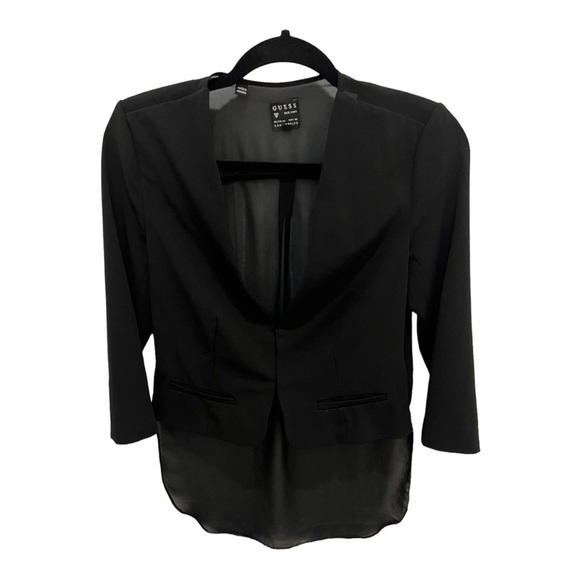 Guess Black Blazer Dress with Sheer Back Size 0 - Picture 2 of 8